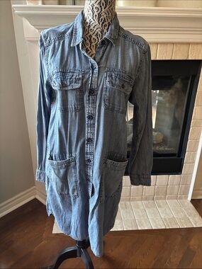 Kavu True Outdoor Wear Light Wash Denim Shirt Dress